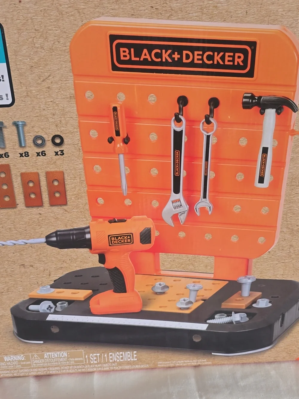 BLACK+DECKER Junior Tabletop Workbench - Orange and Black 40pcs New